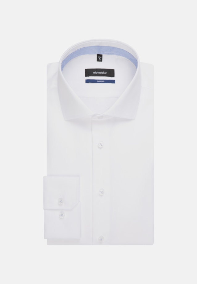 Bügelfreies Twill Business Hemd in Shaped mit Kentkragen und extra langem Arm in Weiß |  Seidensticker Onlineshop