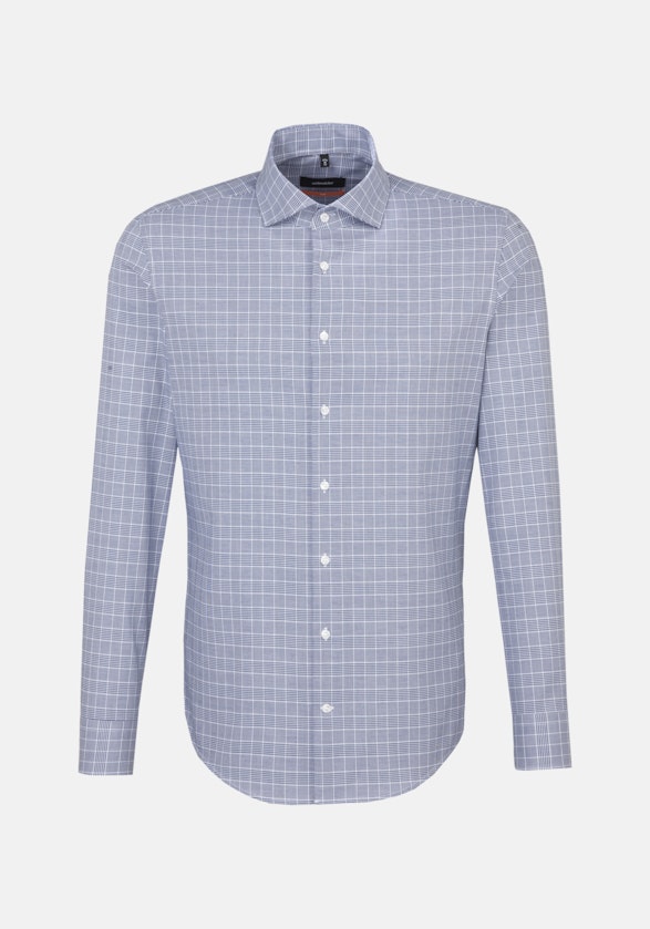 Easy-iron Twill Business overhemd in Slim with Kentkraag in Middelmatig Blauw |  Seidensticker Onlineshop