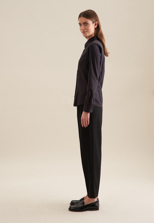 Non-iron Fil a fil Shirt Blouse in Black |  Seidensticker Onlineshop