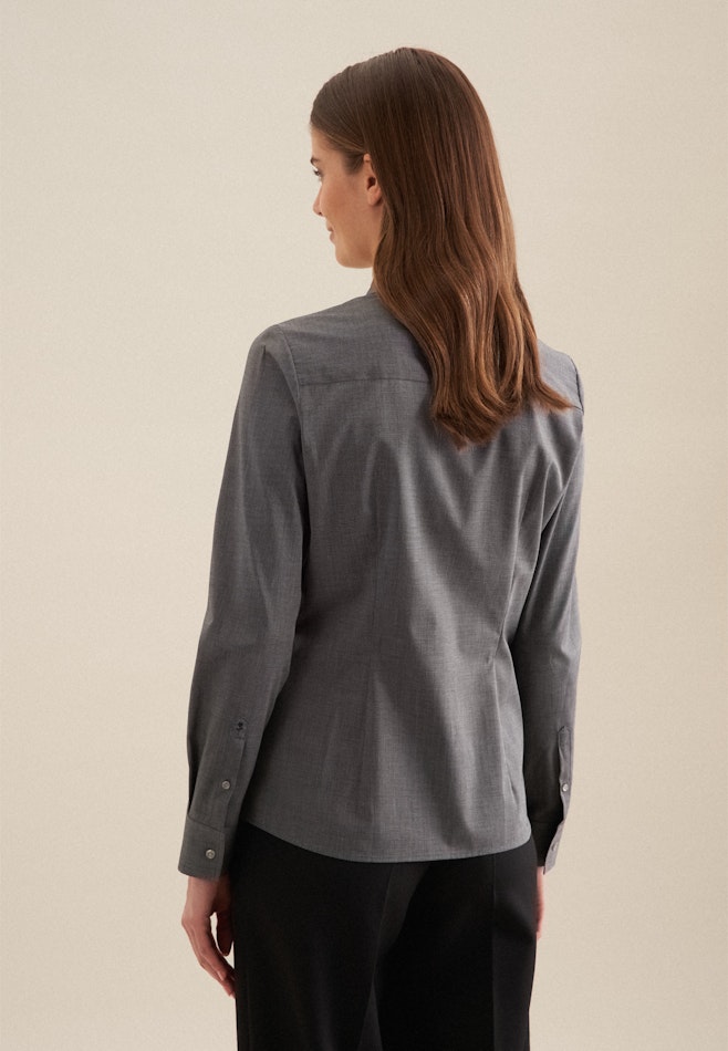 Non-iron Fil a fil Shirt Blouse in Grey | Seidensticker online shop