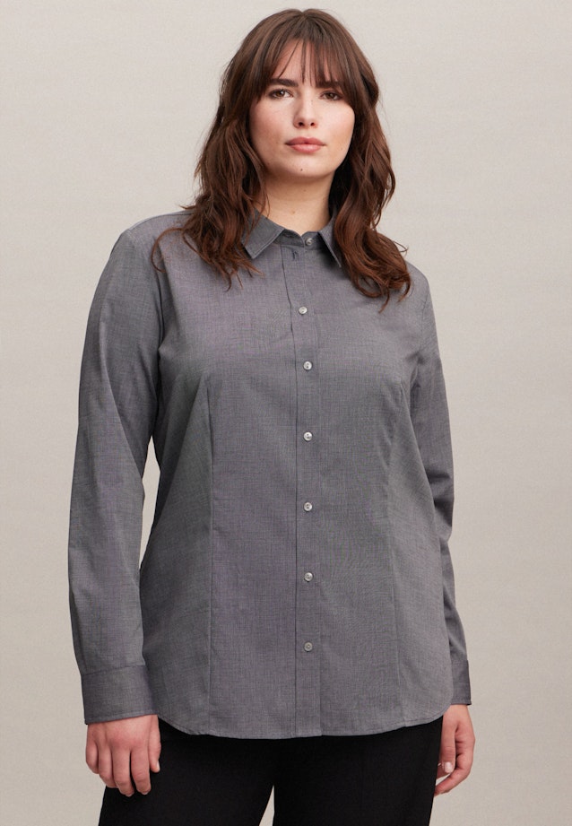 Non-iron Fil a fil Shirt Blouse in Grey |  Seidensticker Onlineshop