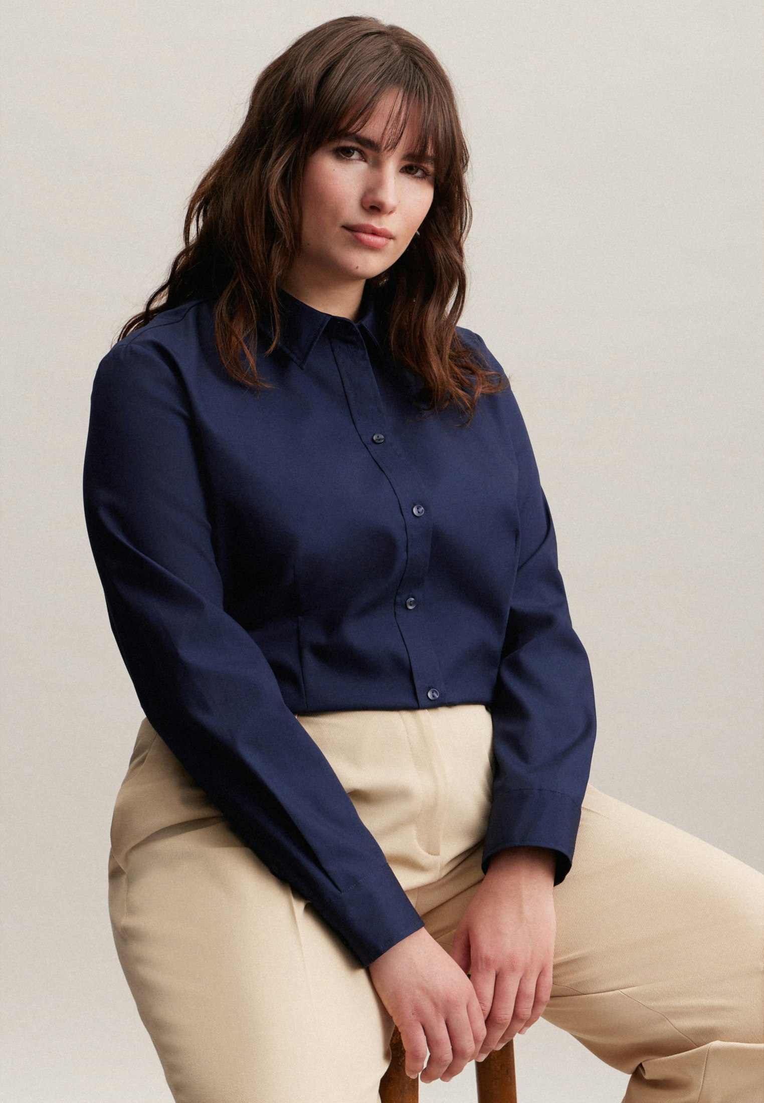 Navy blue button down sweater online women's