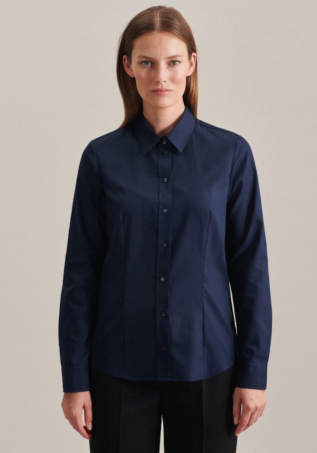 Non-iron Fil a fil Shirt Blouse in Dark Blue | Seidensticker Onlineshop