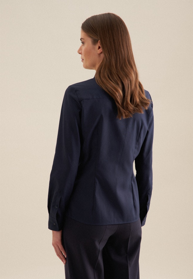 Non-iron Fil a fil Shirt Blouse in Dark Blue | Seidensticker online shop