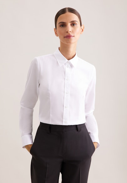 Regular Fit Shirt Blouse with Darts in White | Seidensticker Onlineshop