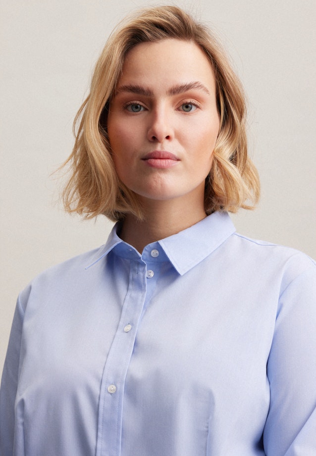 Non-iron Fil a fil Shirt Blouse in Light Blue |  Seidensticker Onlineshop