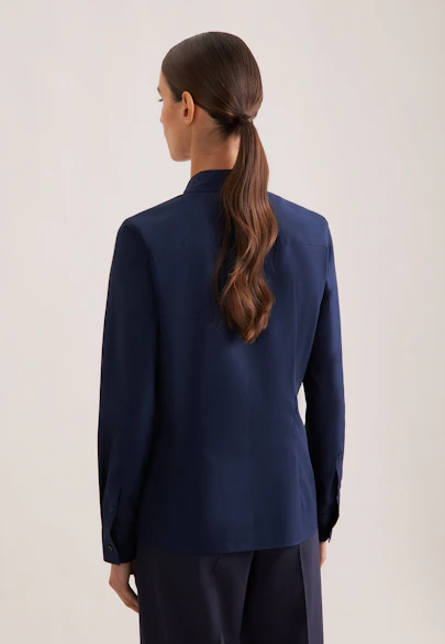 Regular Fit Shirt Blouse with Darts in Dark Blue |  Seidensticker Onlineshop