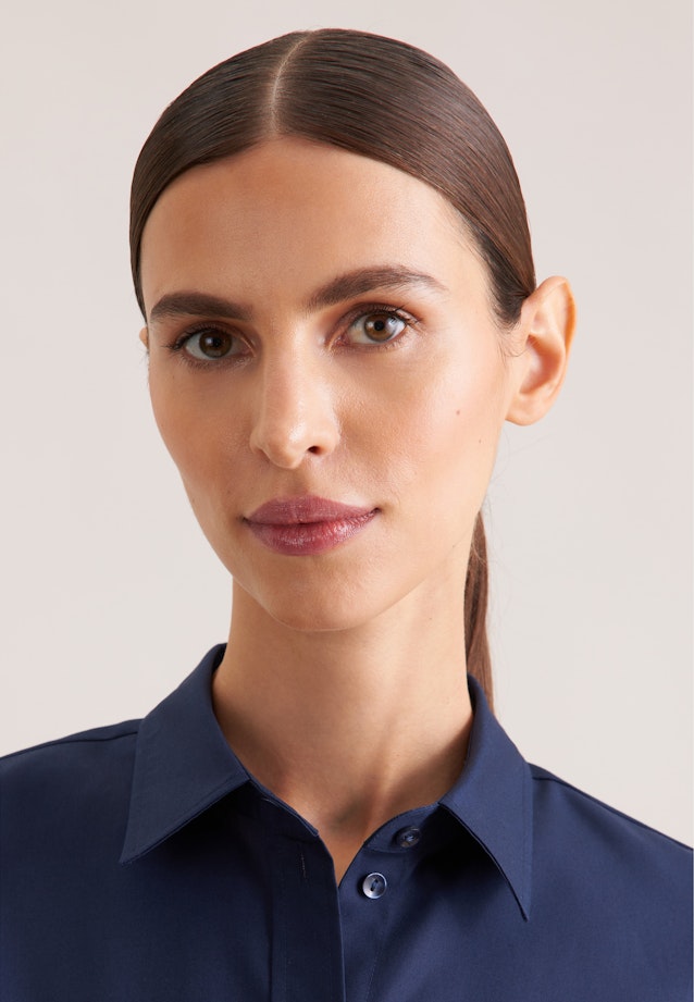 Hemdbluse mit Abnähern regular fit in Dunkelblau |  Seidensticker Onlineshop