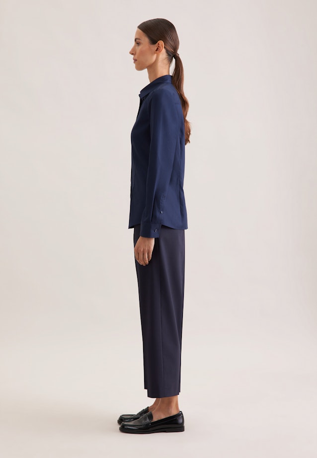 Hemdbluse mit Abnähern regular fit in Dunkelblau |  Seidensticker Onlineshop