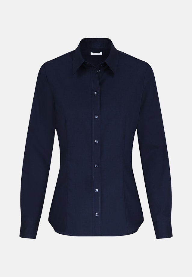 Hemdbluse mit Abnähern regular fit in Dunkelblau |  Seidensticker Onlineshop