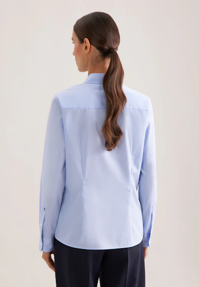 Hemdbluse mit Abnähern regular fit in Hellblau |  Seidensticker Onlineshop