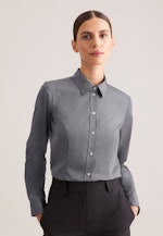 Hemdbluse mit Abnähern regular fit in Grau |  Seidensticker Onlineshop