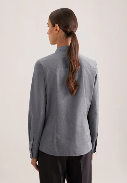 Hemdbluse mit Abnähern regular fit in Grau |  Seidensticker Onlineshop