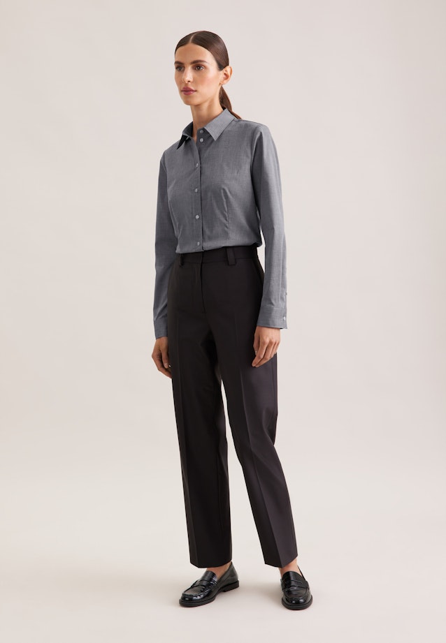 Hemdbluse mit Abnähern regular fit in Grau |  Seidensticker Onlineshop