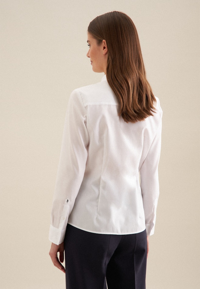 Non-iron Fil a fil Shirt Blouse in White | Seidensticker online shop
