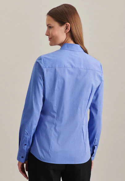 Hemdbluse mit Abnähern regular fit in Mittelblau |  Seidensticker Onlineshop