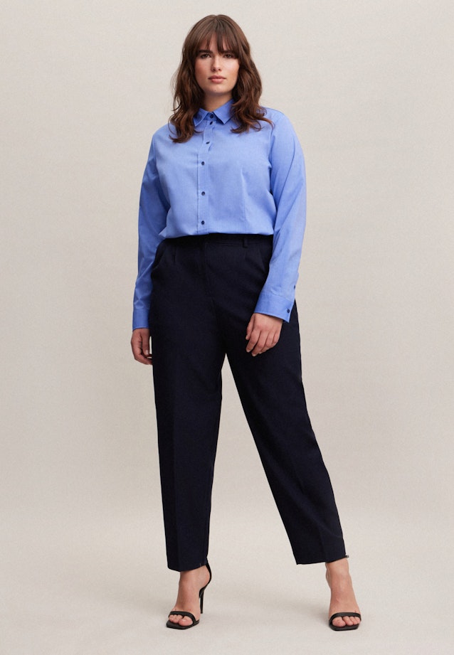Hemdbluse mit Abnähern regular fit in Mittelblau |  Seidensticker Onlineshop