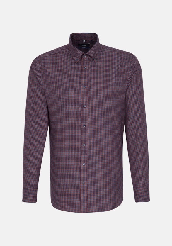 Bügelleichtes Twill Business Hemd in Shaped mit Button-Down-Kragen in Rot |  Seidensticker Onlineshop