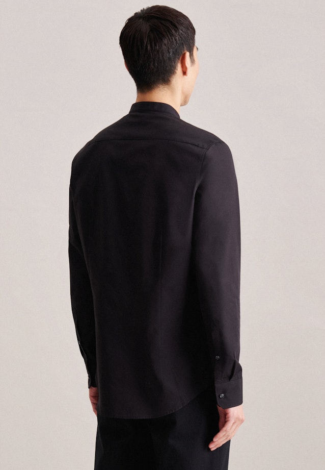 Non-iron Poplin Business Shirt in Slim with Stand-Up Collar in Black |  Seidensticker Onlineshop