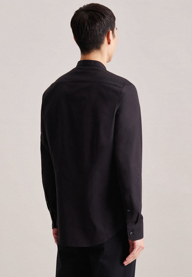 Non-iron Poplin Business Shirt in Slim with Stand-Up Collar in Black | Seidensticker online shop