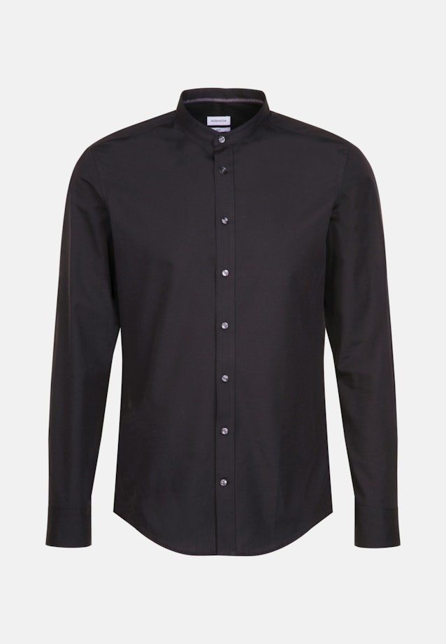 Non-iron Poplin Business Shirt in Slim with Stand-Up Collar in Black |  Seidensticker Onlineshop