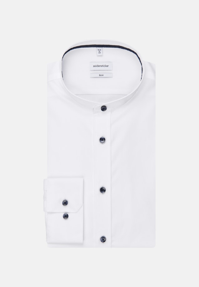 Non-iron Poplin Business Shirt in Slim with Stand-Up Collar in White |  Seidensticker Onlineshop
