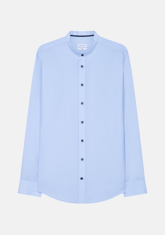 Non-iron Poplin Business Shirt in Slim with Stand-Up Collar in Medium Blue |  Seidensticker Onlineshop
