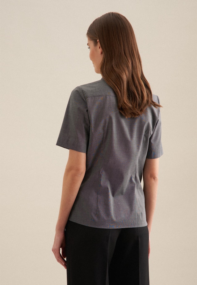 Non-iron Short sleeve Fil a fil Shirt Blouse in Grey | Seidensticker Onlineshop
