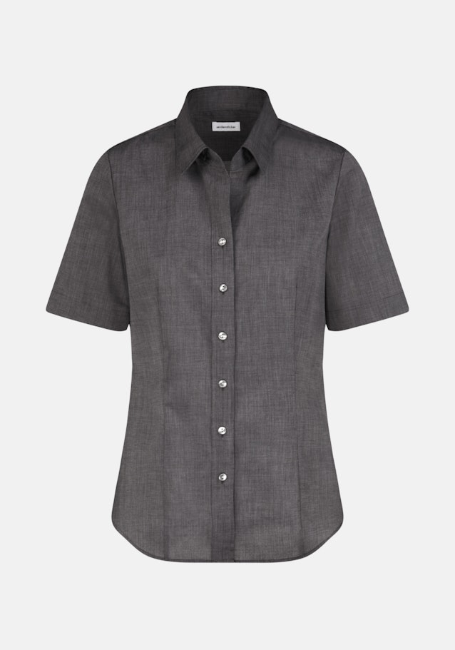 Non-iron Short sleeve Fil a fil Shirt Blouse in Grey |  Seidensticker Onlineshop