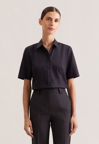 Halbarm Hemdbluse regular fit in Noir |  Seidensticker Onlineshop
