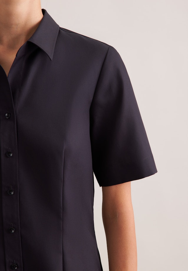 Halbarm Hemdbluse regular fit in Schwarz |  Seidensticker Onlineshop