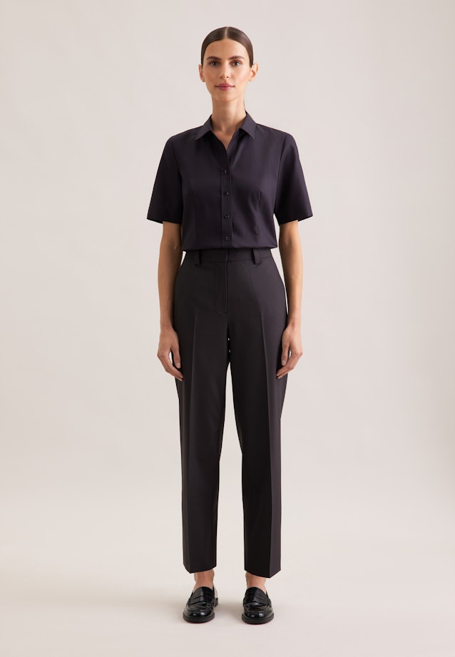 Halbarm Hemdbluse regular fit in Schwarz |  Seidensticker Onlineshop