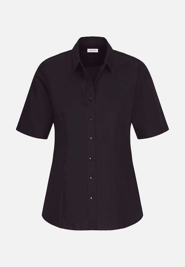 Halbarm Hemdbluse regular fit in Schwarz |  Seidensticker Onlineshop