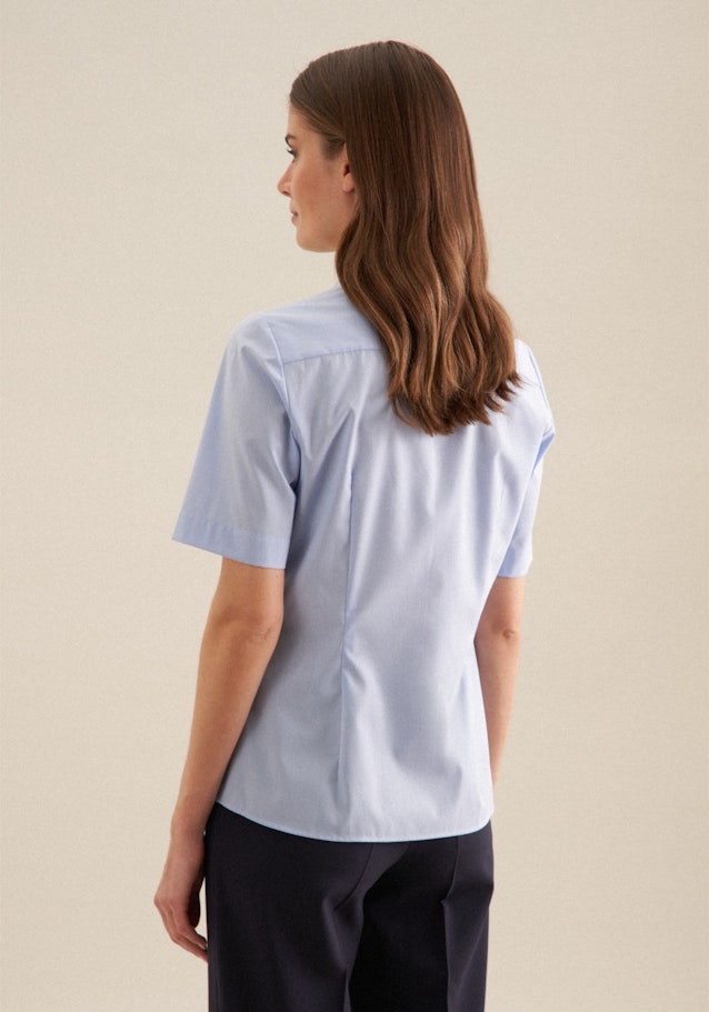 Non-iron Short sleeve Fil a fil Shirt Blouse in Light Blue | Seidensticker Onlineshop