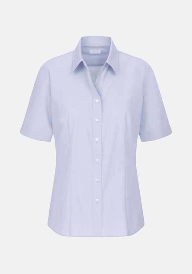 Non-iron korte arm Fil a fil Shirtblouse in Lichtblauw |  Seidensticker Onlineshop