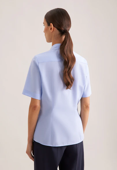 Halbarm Hemdbluse regular fit in Hellblau |  Seidensticker Onlineshop
