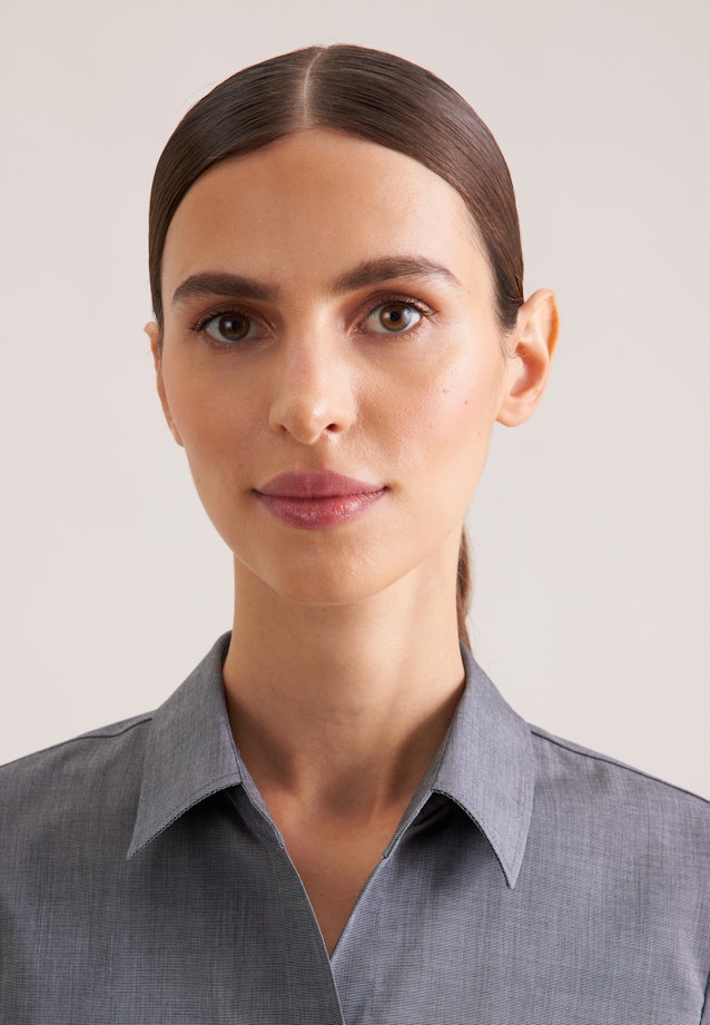 Halbarm Hemdbluse regular fit in Grau |  Seidensticker Onlineshop