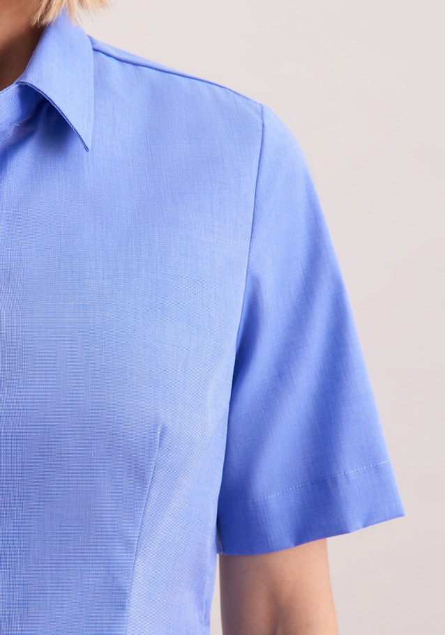 Halbarm Hemdbluse regular fit in Mittelblau | Seidensticker Onlineshop