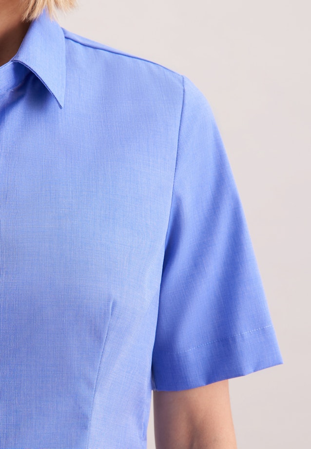 Halbarm Hemdbluse regular fit in Mittelblau |  Seidensticker Onlineshop