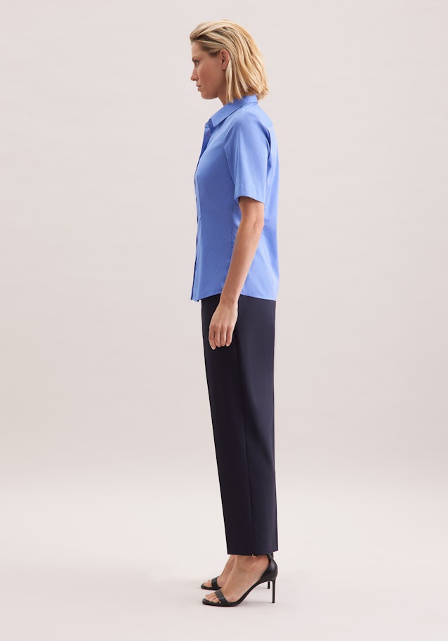 Halbarm Hemdbluse regular fit in Mittelblau | Seidensticker Onlineshop