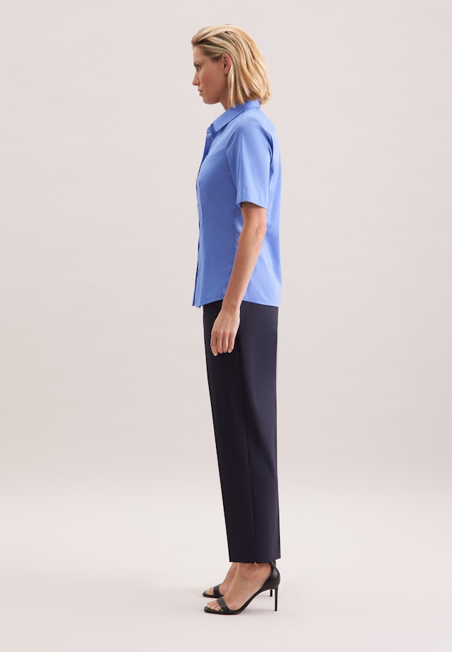 Halbarm Hemdbluse regular fit in Mittelblau |  Seidensticker Onlineshop