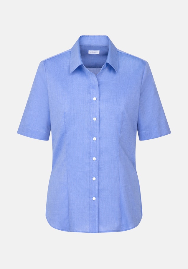 Halbarm Hemdbluse regular fit in Mittelblau | Seidensticker Onlineshop