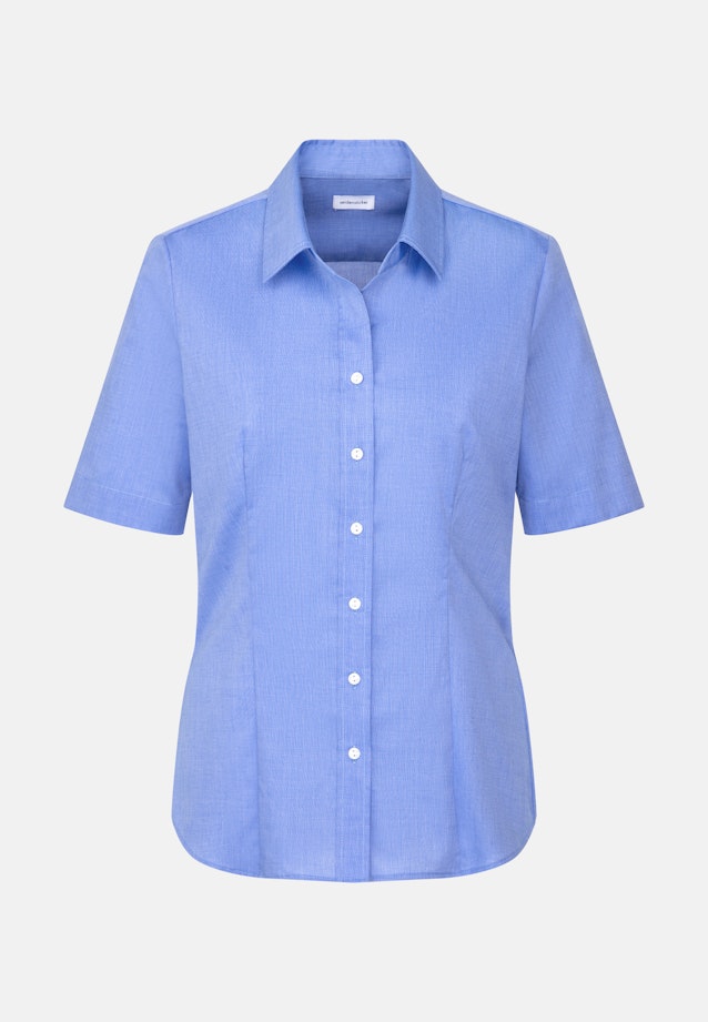 Halbarm Hemdbluse regular fit in Mittelblau |  Seidensticker Onlineshop