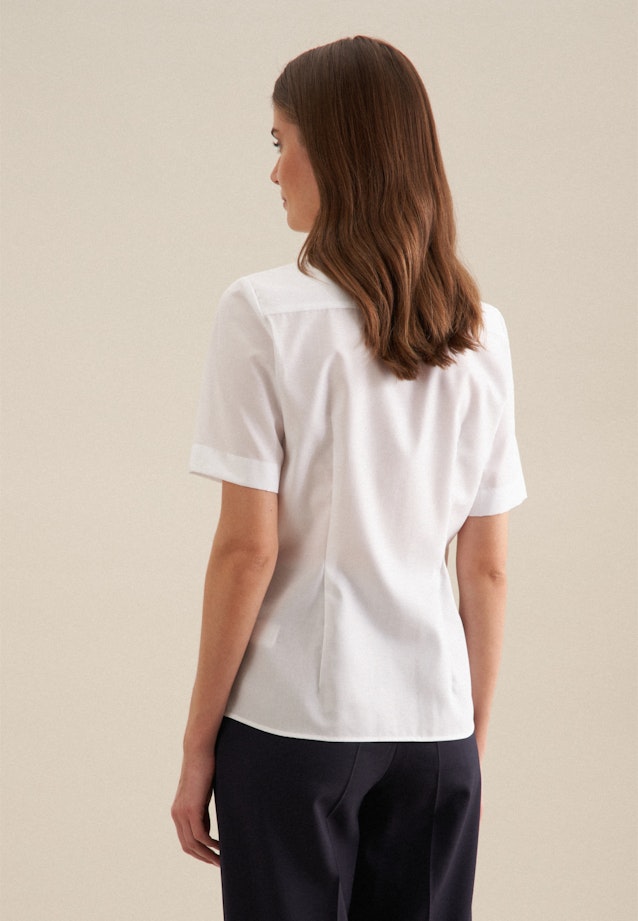 Non-iron Short sleeve Fil a fil Shirt Blouse in White | Seidensticker Onlineshop