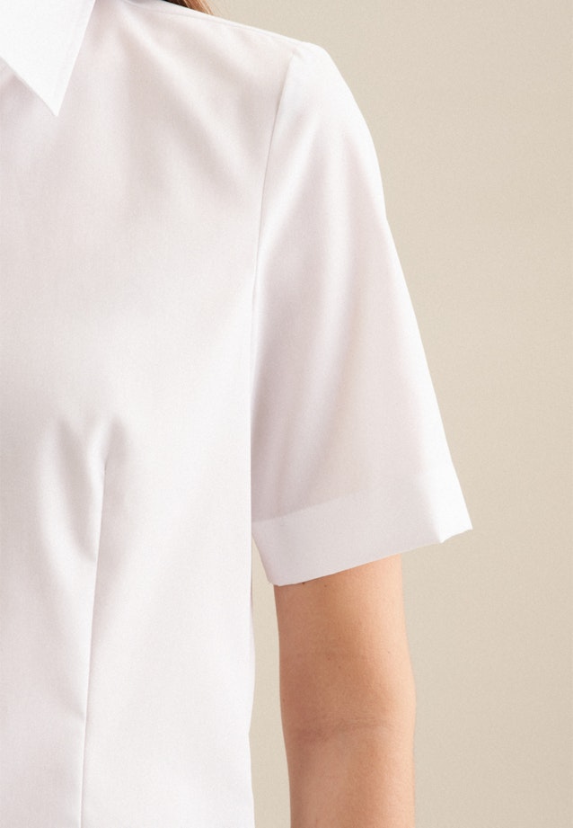 Non-iron Short sleeve Fil a fil Shirt Blouse in White |  Seidensticker Onlineshop