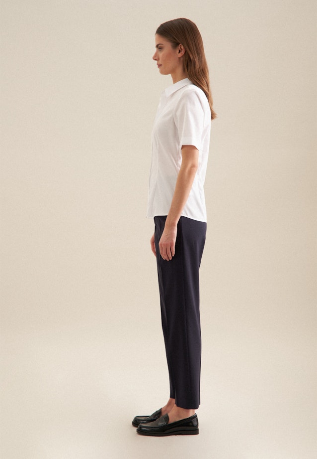 Non-iron Short sleeve Fil a fil Shirt Blouse in White |  Seidensticker Onlineshop