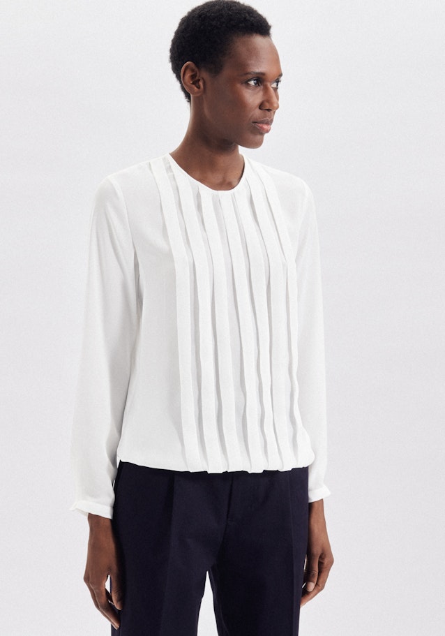 Regular Shirtbluse Uni in Ecru | Seidensticker Onlineshop