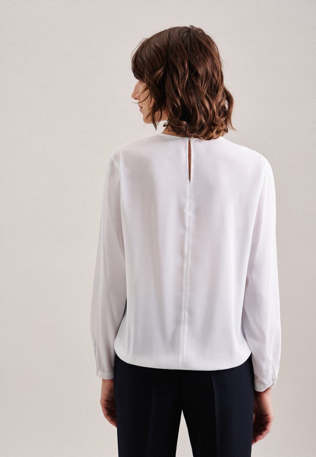 Lange mouwen Krepp Shirtblouse in Wit | Seidensticker Onlineshop