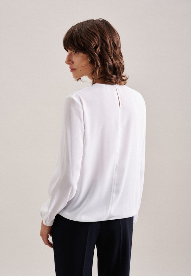 Lange mouwen Krepp Shirtblouse in Wit |  Seidensticker Onlineshop