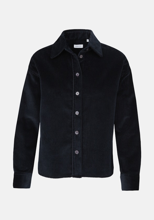 Long sleeve Corduroy Shirt Blouse in Dark Blue |  Seidensticker Onlineshop